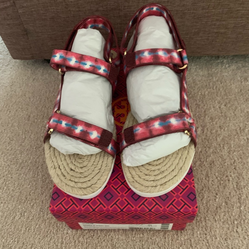 Tory Burch Strappy Print Espadrilles - Picture 2 of 6